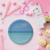 ホライズンカリブのトロピカルターコイズブルー ペーパープレート (パーティー)