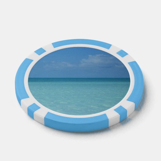 ホライズンカリブのトロピカルターコイズブルー ポーカーチップ (シングル)