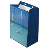 ホライズンカリブのトロピカルターコイズブルー ミディアムペーパーバッグ (裏面アングル)