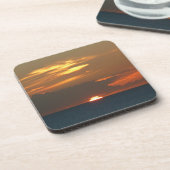 ホライズンサンセットカラフルシースケープ写真 コースター (左側)