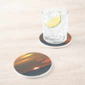 ホライズンサンセットカラフルシースケープ写真 コースター (側面)
