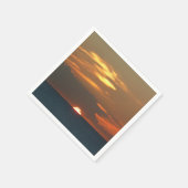 ホライズンサンセットカラフルシースケープ写真 スタンダードカクテルナプキン (角)