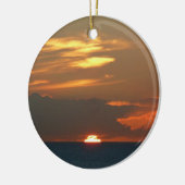 ホライズンサンセットカラフルシースケープ写真 セラミックオーナメント (左)