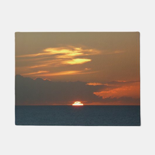 ホライズンサンセットカラフルシースケープ写真 ドアマット (正面)