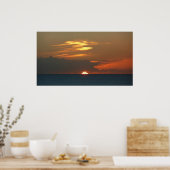 ホライズンサンセットカラフルシースケープ写真 ポスター (キッチン)