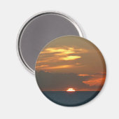 ホライズンサンセットカラフルシースケープ写真 マグネット (正面/裏面)