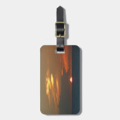 ホライズンサンセットカラフルシースケープ写真 ラゲッジタグ (正面縦)