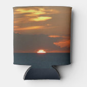 ホライズンサンセットカラフルシースケープ写真 缶クーラー (正面)