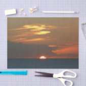 ホライズンサンセットカラフルシースケープ写真 薄葉紙 (クラフト)
