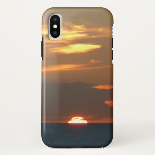 ホライズンサンセットカラフルシースケープ写真 iPhone XSケース