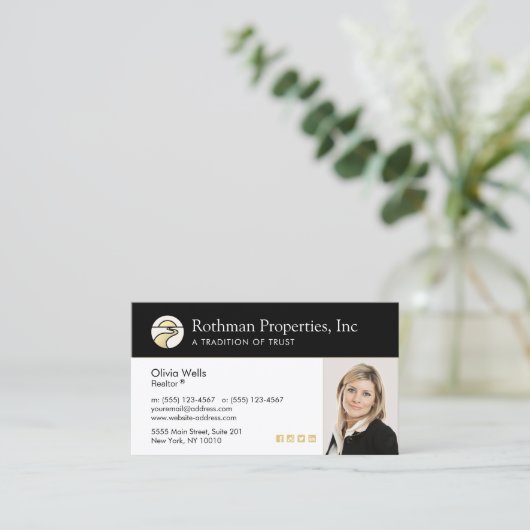 ホライゾン実在ロゴ写真名刺 名刺 (スタンド正面)