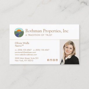 ホライゾン実在ロゴ・エステート・エージェントPhoto Business Card 名刺