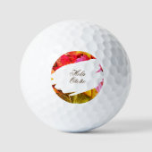 ホラオトニョオレンジレッドイエローモダンラバーゴルファー ゴルフボール (正面)