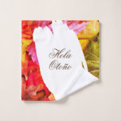 ホラオトニョボタニックモダンカラフル紅葉 バスタオルセット (ウォッシュタオル)