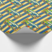 ホラスの目の金ゴールドとラピスラズリストライプ ラッピングペーパー (角)