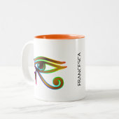 ホラス瞑想愛好家の目エジプト ツートーンマグカップ (正面左)