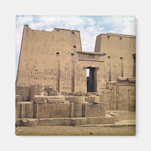 ホラス神殿の最初のパイロンの眺め マグネット (正面)