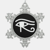 ホラス・エジプトの目 スノーフレークピューターオーナメント (正面)