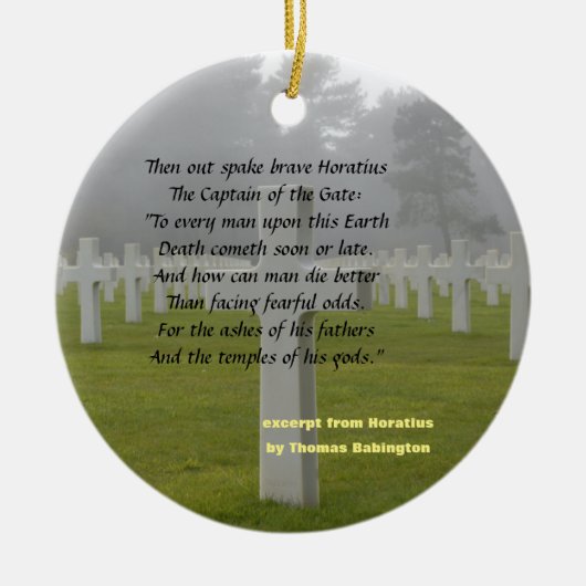 ホラティウスからの抜粋 セラミックオーナメント (正面)