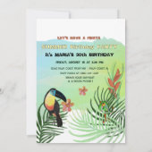 ホラハッピーバースデー – トロピカルフラミンゴトゥーカン 招待状 (裏面)