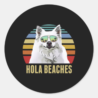 ホラビーチアメリカンエスキモドッグおもしろいビーチS ラウンドシール