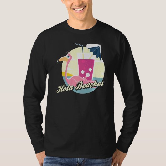 ホラビーチサマービーチフラミンゴサングラス Tシャツ (正面)