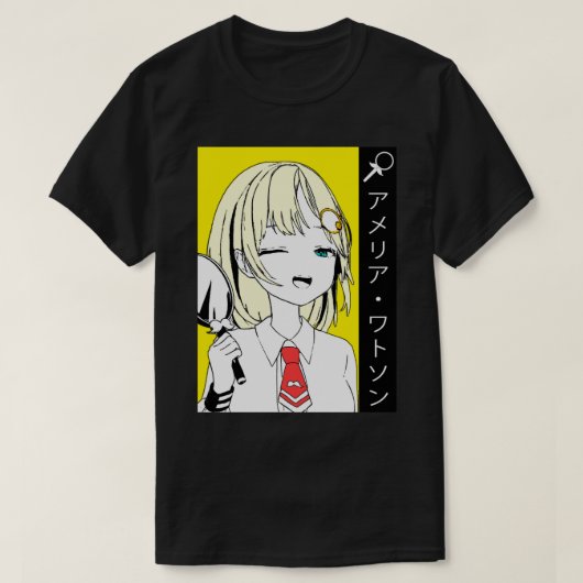 ホラライブENアメリアワトソン Tシャツ (デザイン正面)