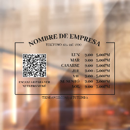 ホラリオ・デ・アペチュラ・デ・ラ・オフィチーナ・レトロ、コンコースQR ウィンドウサイン
