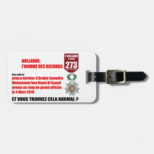 ホランデレコードレジオンズドヌール – ラゲッジタグ (正面横)