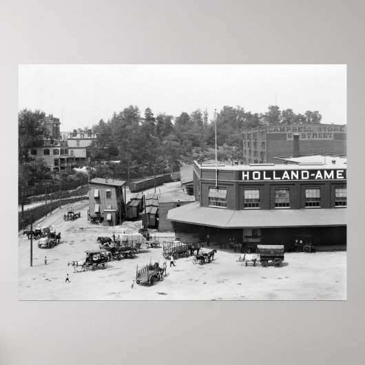 ホランドアメリカ波止場: 1900年 ポスター (正面)