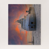 ホランドハーバーに到着する貨物船 ジグソーパズル (縦)