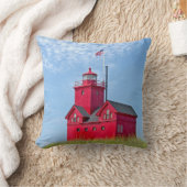 ホランドミシガンビッグレッドライトハウス クッション (ブランケット)