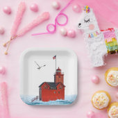 ホランドミシガンビッグレッドライトハウス ペーパープレート (パーティー)