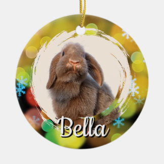 ホランドロップのうさぎのクリスマスフォト セラミックオーナメント
