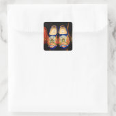 ホランド色彩の鮮やか木造下駄 スクエアシール (バッグ)