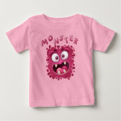 ホラーおもしろいエクスプレッションモンスター顔ベビーT志 ベビーTシャツ (正面)