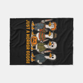 ホラーおもしろいグースハロウィン間抜けグース フリースブランケット (正面(横))