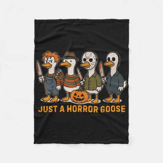 ホラーおもしろいグースハロウィン間抜けグース フリースブランケット (正面)