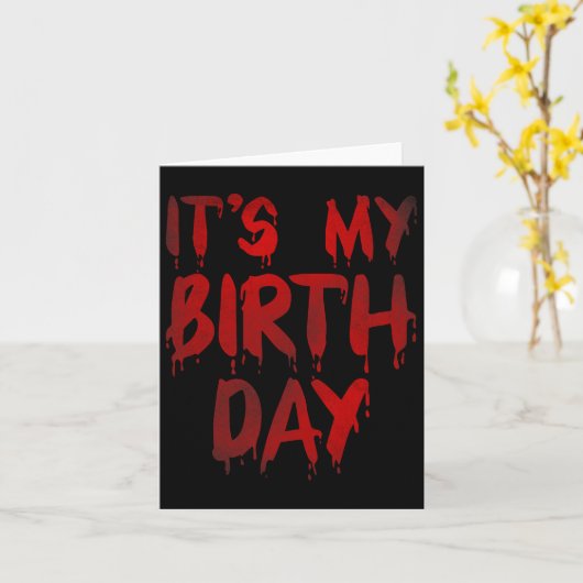 ホラーおもしろいスリラーモのための私の誕生日 カード (黄色い花)