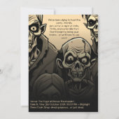 ホラーおもしろいゾンビファミリーハローウィンパーティ 招待状 (裏面)