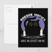 ホラーおもしろい映画が大好きな黒猫 ポストカード (正面/裏面)