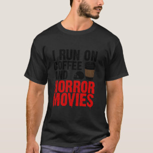 ホラーおもしろい映画アート女子男性へコーヒーホラー Tシャツ