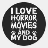 ホラーおもしろい映画アート女子男性へ映画ホラーM ラウンドシール (正面)