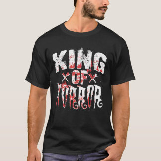 ホラーおもしろい映画ギフト怖い王ホラー男性F Tシャツ