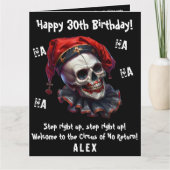 ホラーおもしろい・エブティック・サーカスピエロDark 30th Birthday カード (正面)