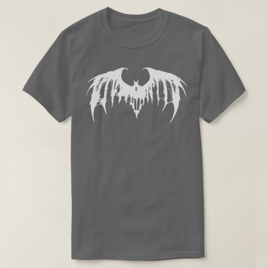 ホラーこうもりホワイト Tシャツ (デザイン正面)