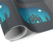 ホラーとおもしろいブルーとブラックハ幽霊のよく出るウス ラッピングペーパー (ロールコーナー)