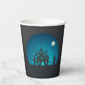 ホラーとおもしろいブルーとブラックハ幽霊のよく出るウス 紙コップ (裏面)