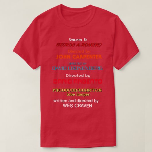 ホラーの巨匠 Tシャツ (デザイン正面)