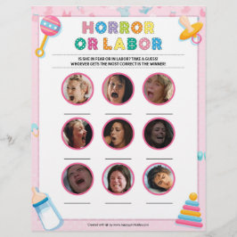 ホラーまたは労働[ベビーの基本ピンク] レターヘッド